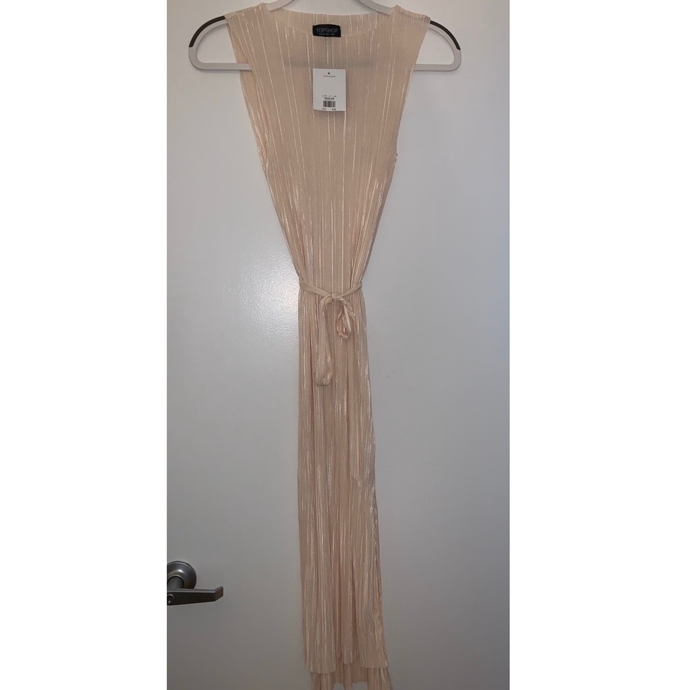 Pearlescent tie waist midi dress 2